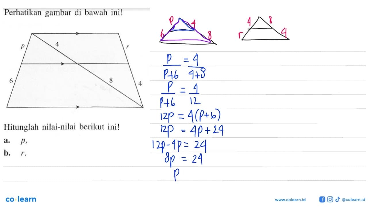 Perhatikan gambar di bawah ini!Hitunglah nilai-nilai