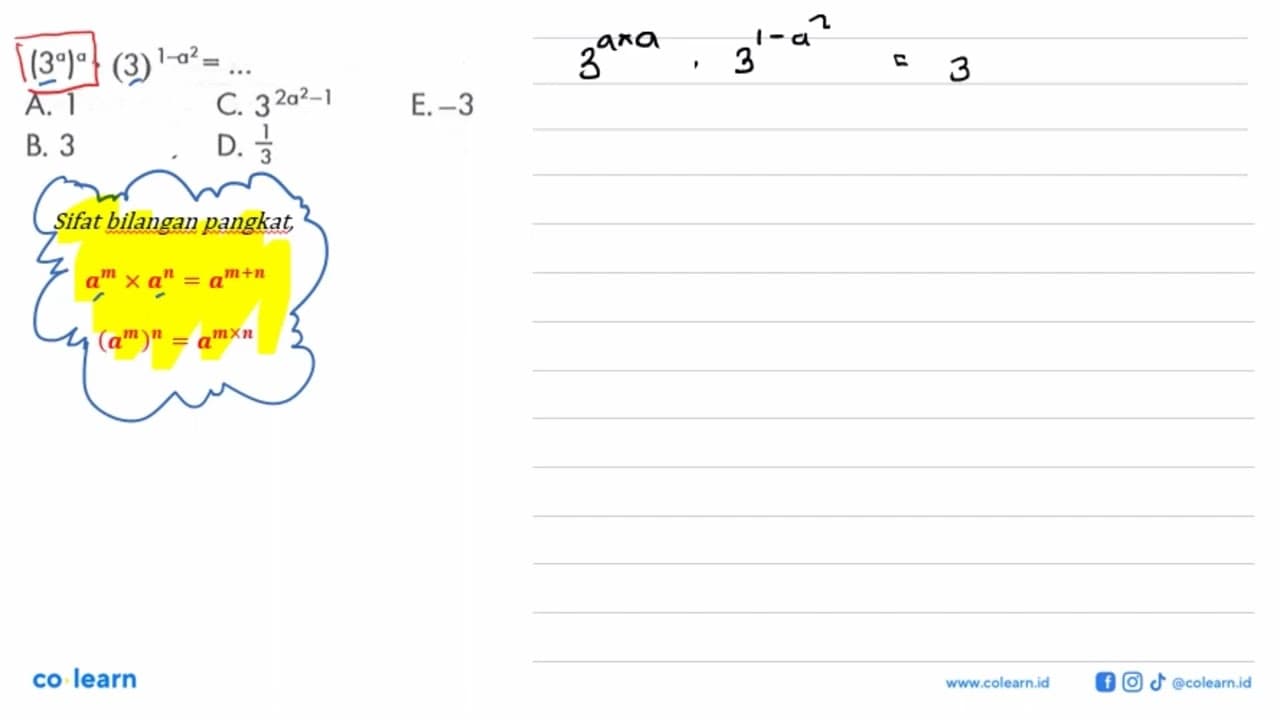 (3^a)^a . (3)^(1-a^2)=...