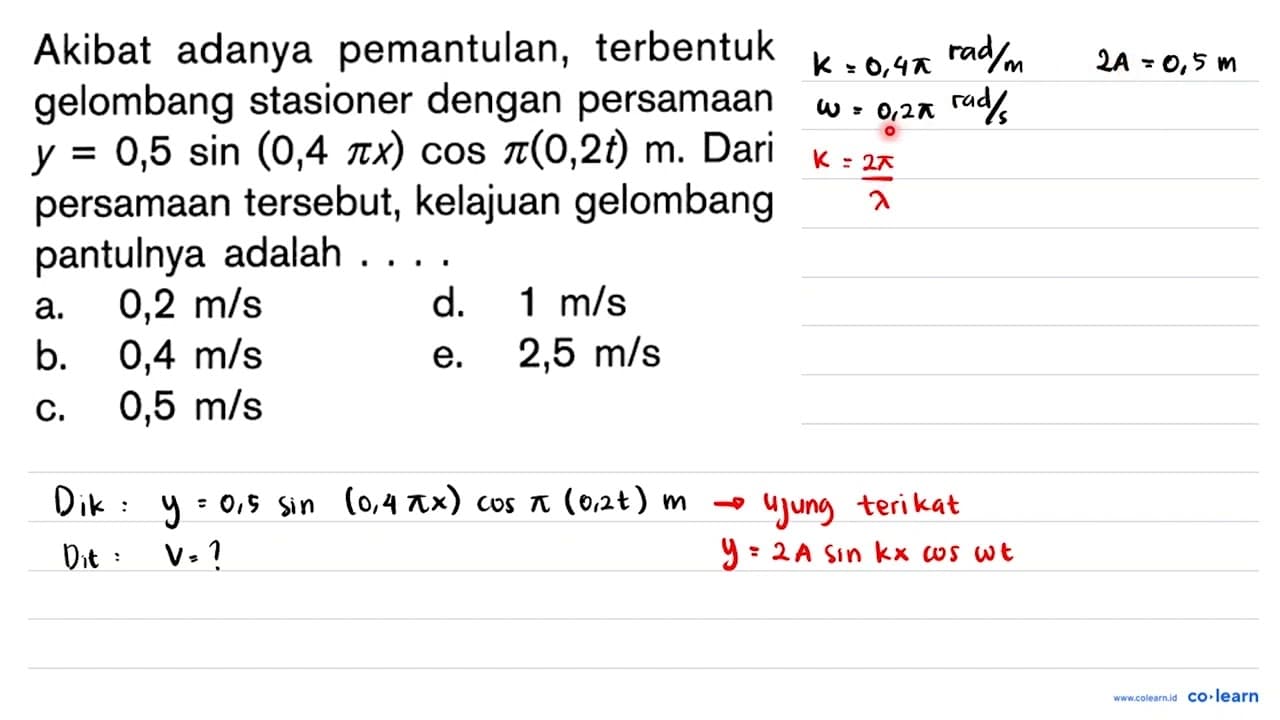 Akibat adanya pemantulan, terbentuk gelombang stasioner