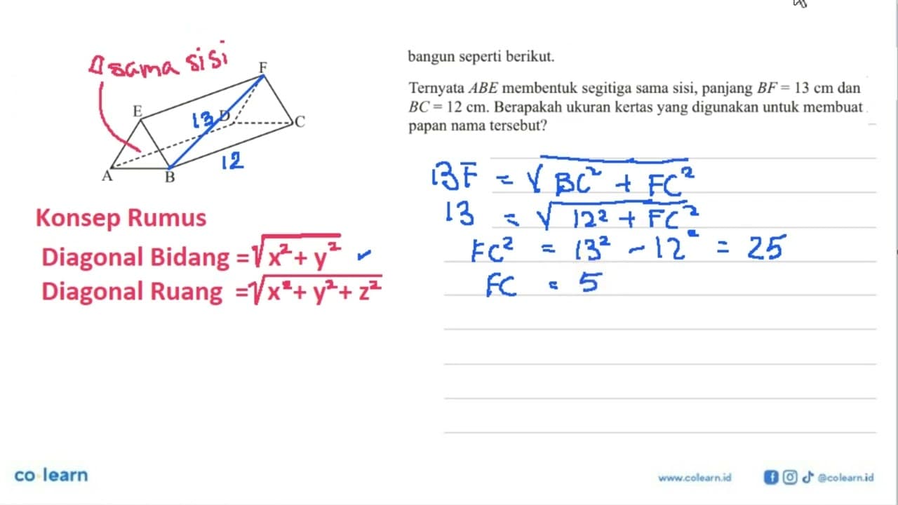 bangun seperti berikut.Ternyata ABE membentuk segitiga sama