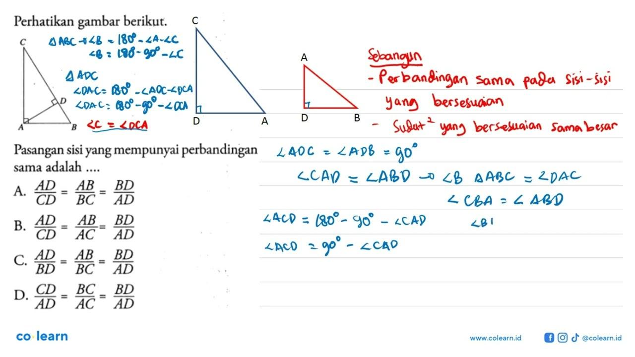 Perhatikan gambar berikut.C D A BPasangan sisi yang