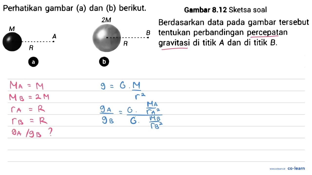 Perhatikan gambar (a) dan (b) berikut. M A R a 2M B R