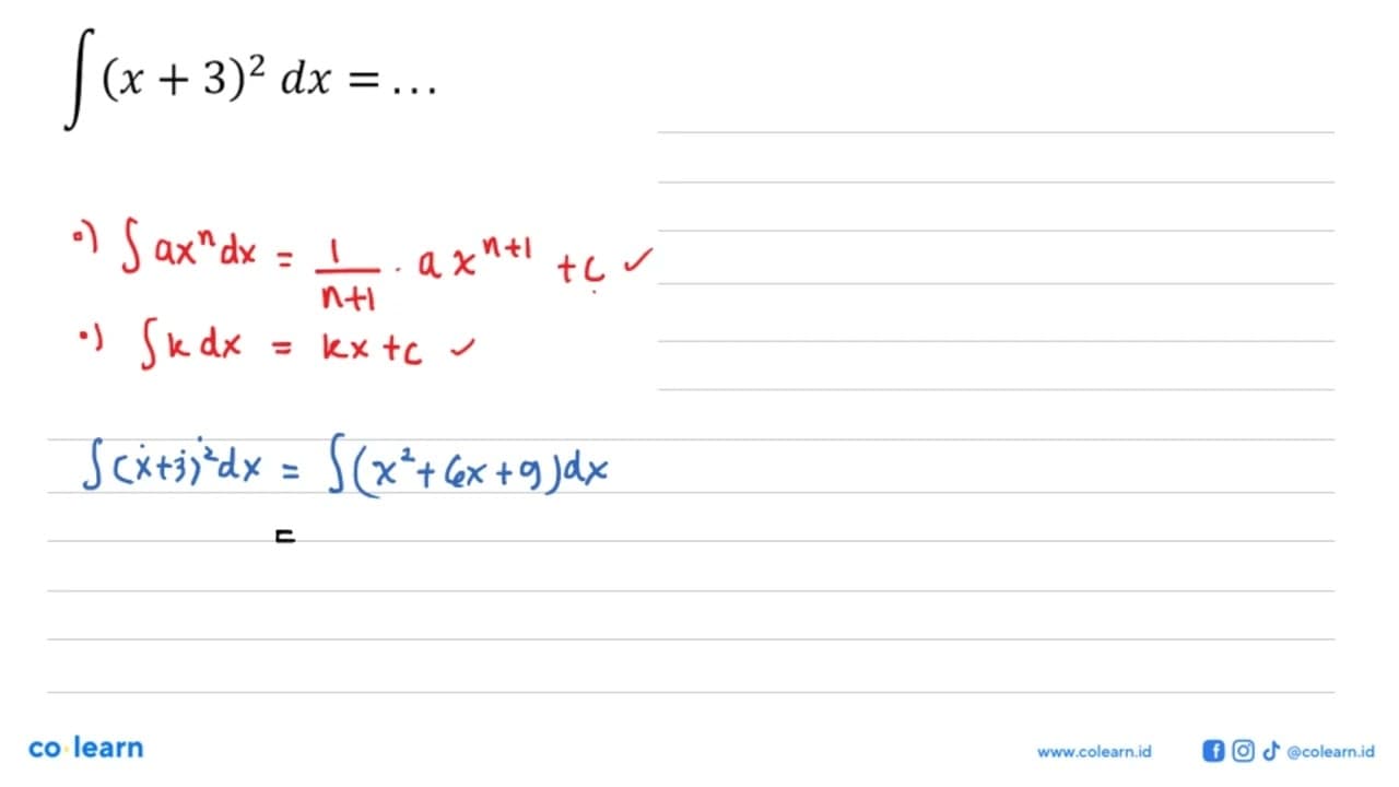 integral (x+3)^2 dx=....