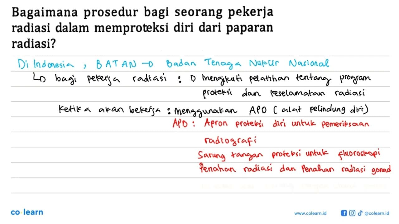 Bagaimana prosedur bagi seorang pekerja radiasi dalam