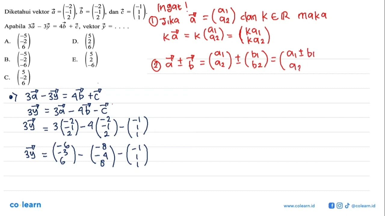 Diketahui vektor a=(-2 -1 2), vektor b=(-2 -1 2), dan