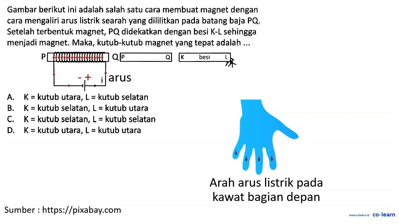 Gambar berikut ini adalah salah satu cara membuat magnet