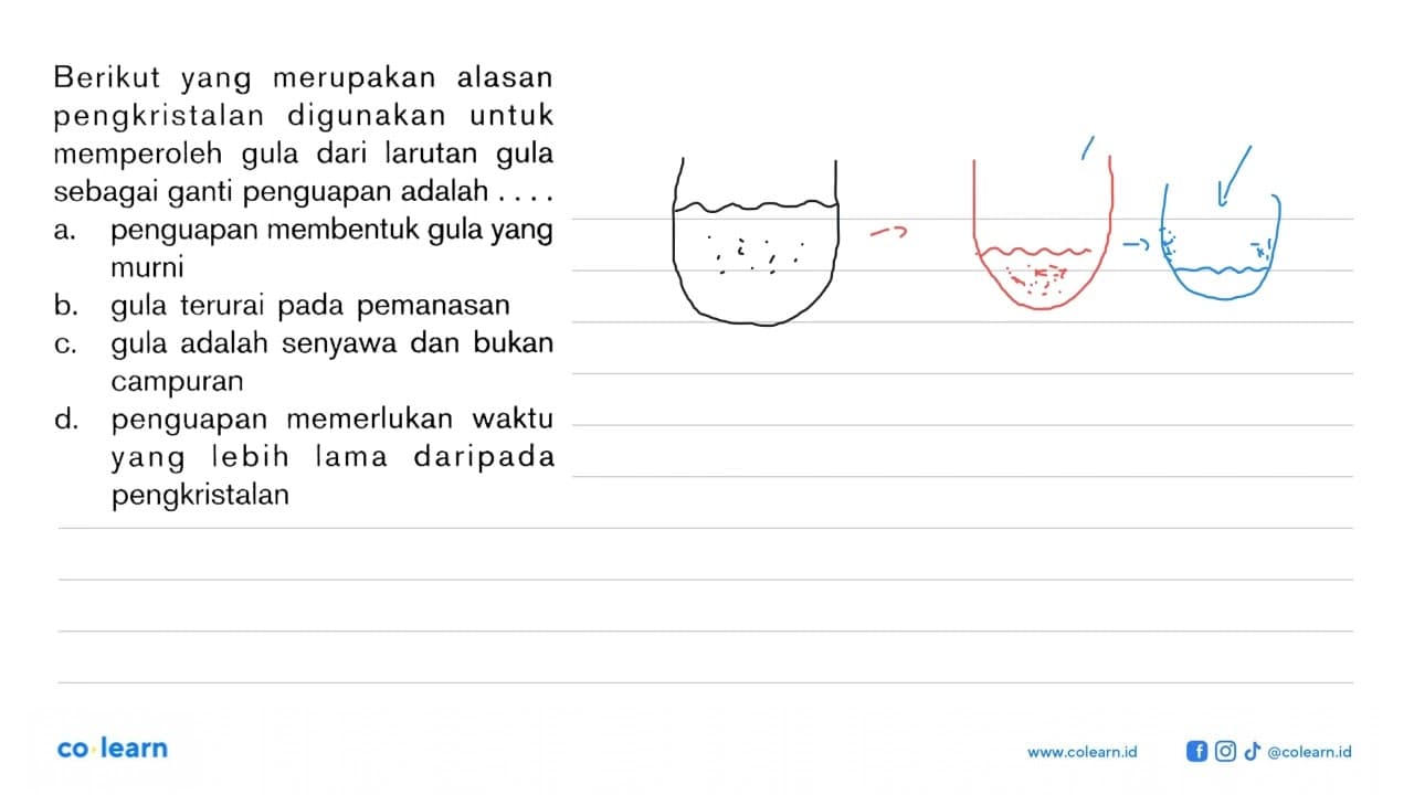 Berikut yang merupakan alasan pengkristalan digunakan untuk