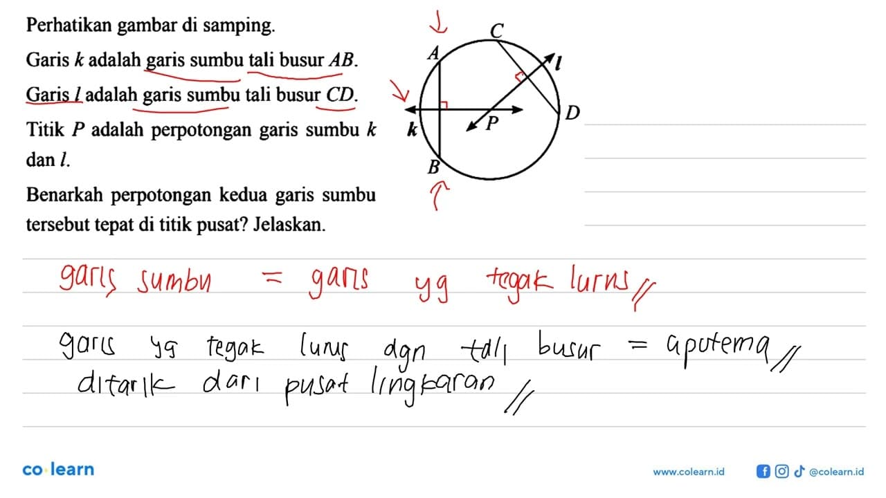 Perhatikan gambar di samping.C A l k P D BGaris k adalah