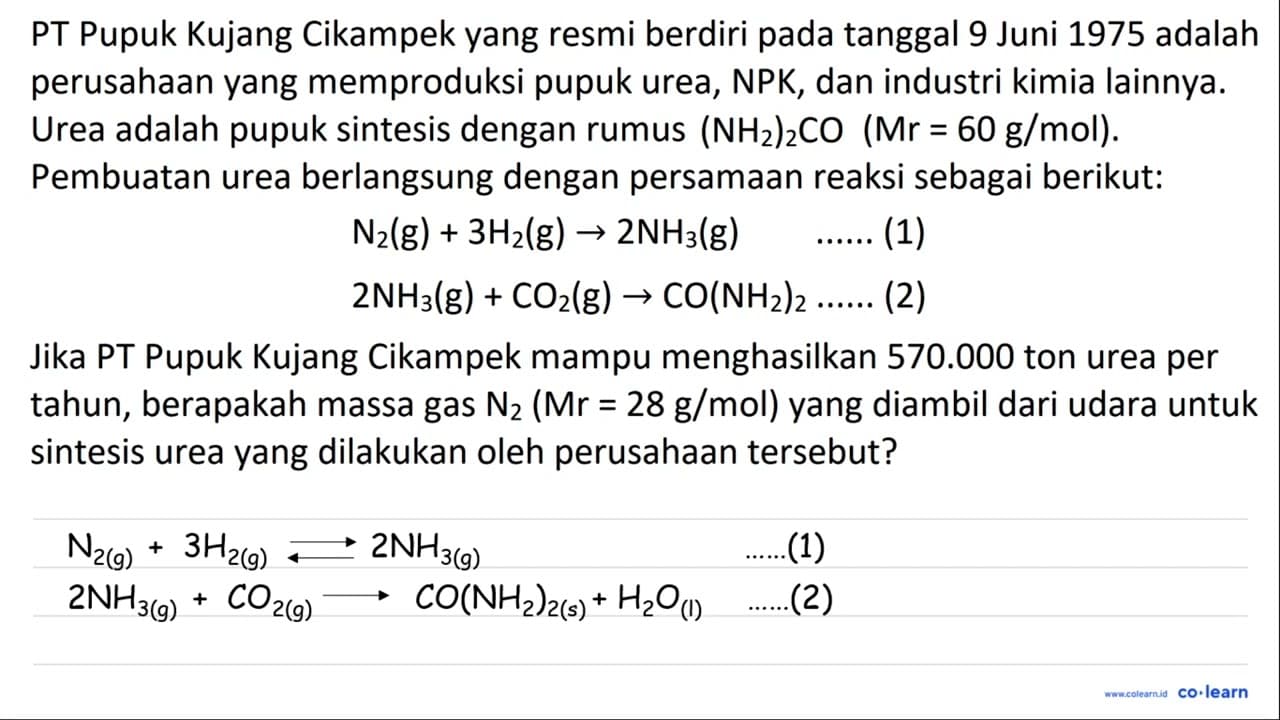 PT Pupuk Kujang Cikampek yang resmi berdiri pada tanggal 9