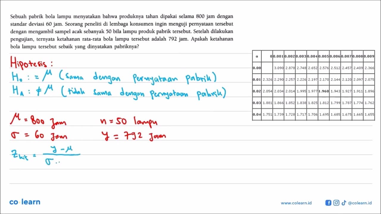 Sebuah pabrik bola lampu menyatakan bahwa produknya tahan