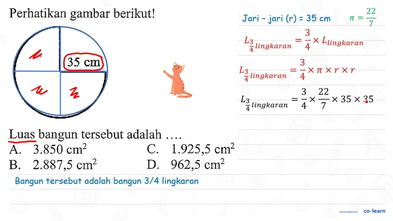 Perhatikan gambar berikut! 35 cm Luas bangun tersebut