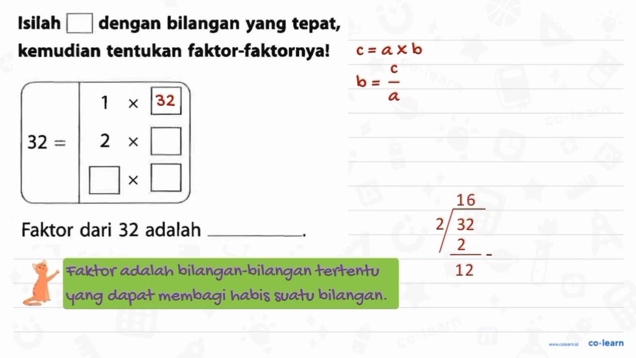 Isilah square dengan bilangan yang tepat, kemudian tentukan