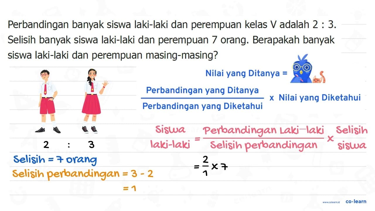 Perbandingan banyak siswa laki-laki dan perempuan kelas (V)