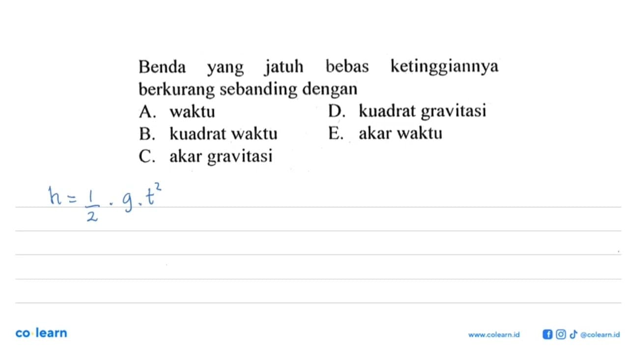 Benda yang jatuh bebas ketinggiannya berkurang sebanding