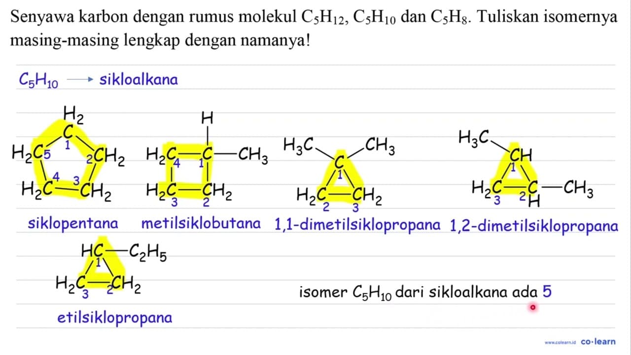 Senyawa karbon dengan rumus molekul C_(5) H_(12), C_(5)