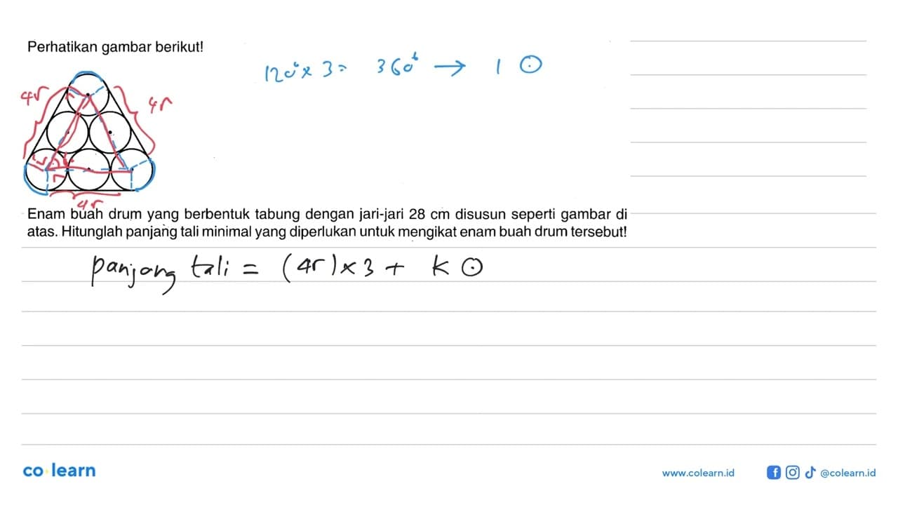 Perhatikan gambar berikut!Enam buah drum yang berbentuk