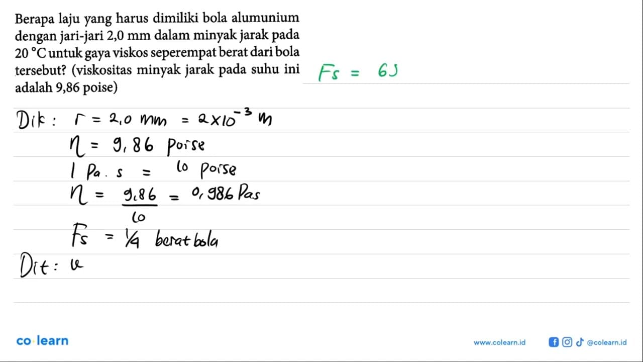 Berapa laju yang harus dimiliki bola alumunium dengan