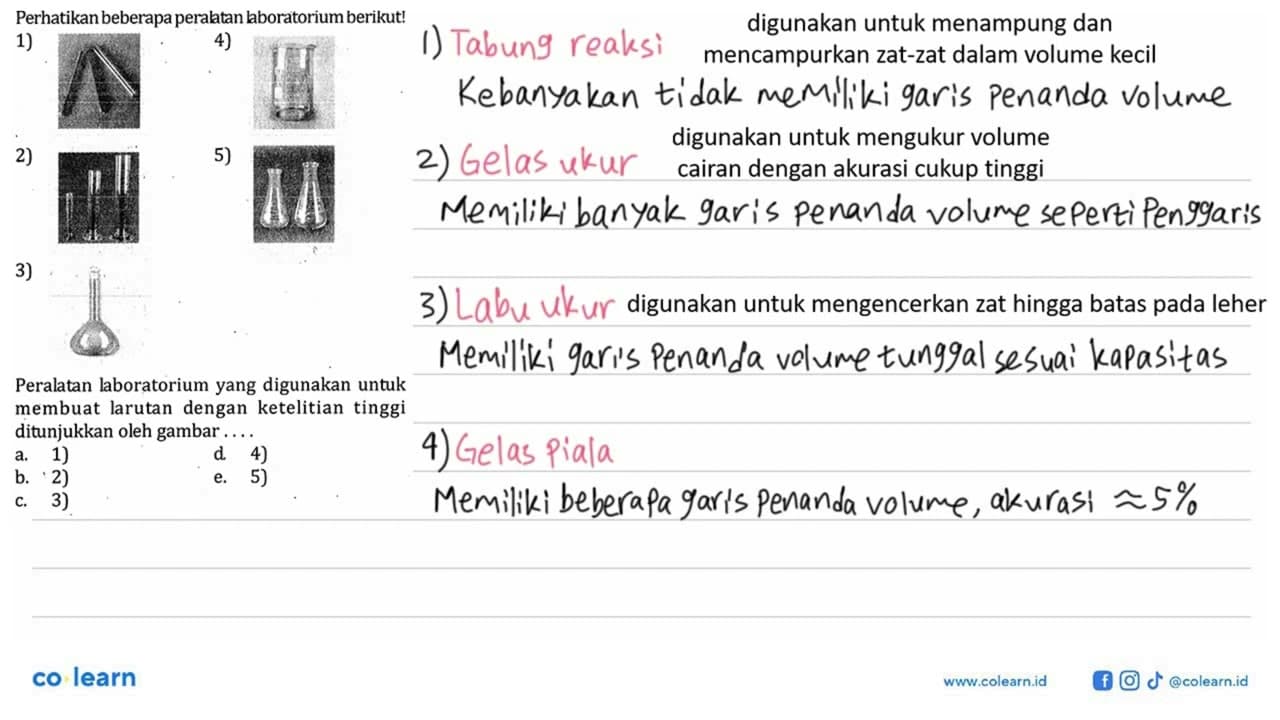 Perhatikan beberapa peralatan laboratorium berikut! 1) 4)