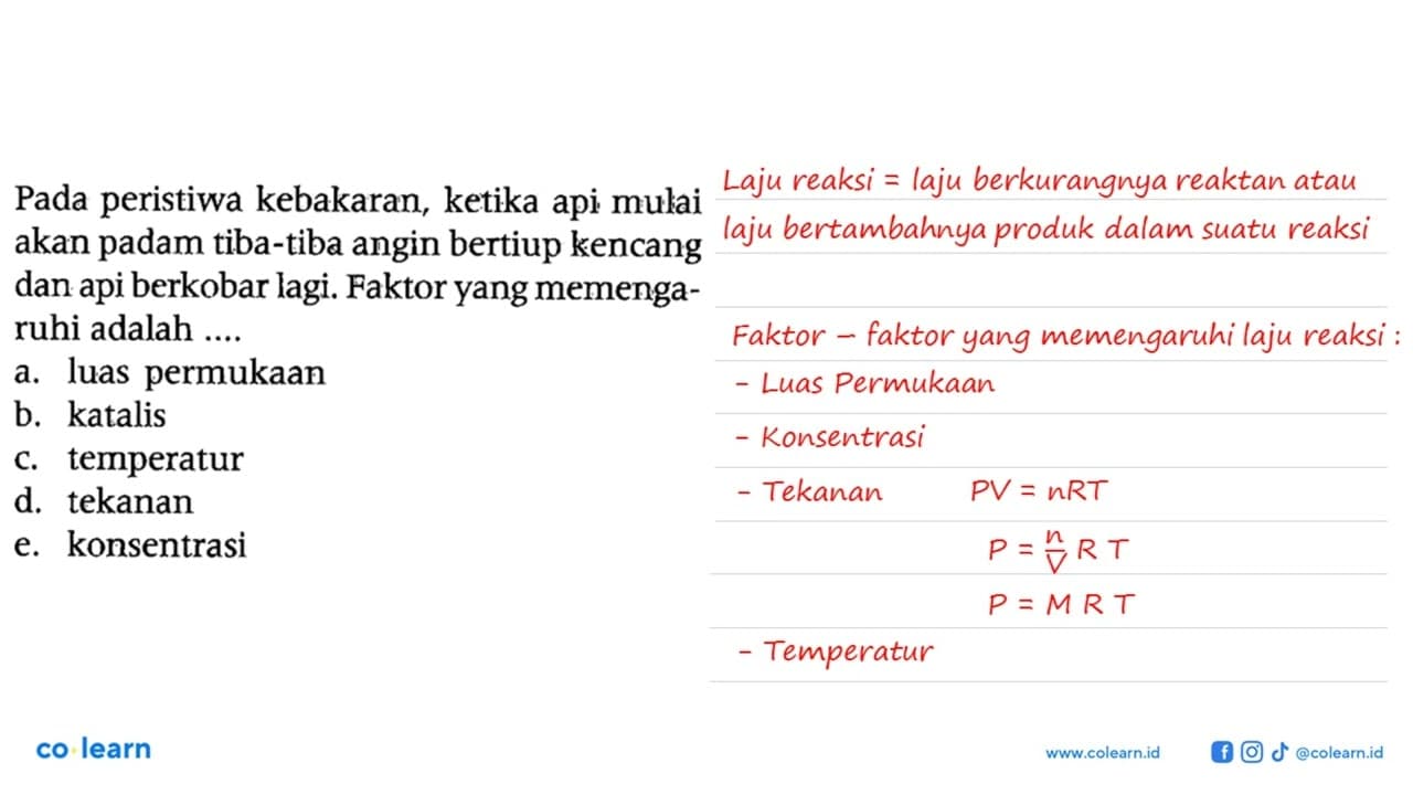 Pada peristiwa kebakaran, ketika api mulai akan padam