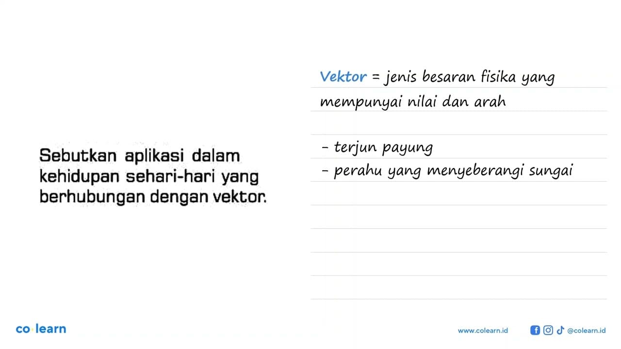 Sebutkan aplikasi dalam kehidupan sehari-hari yang