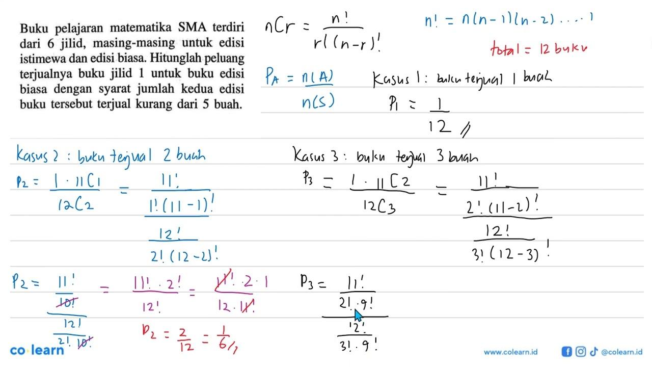 Buku pelajaran matematika SMA terdiri dari 6 jilid,