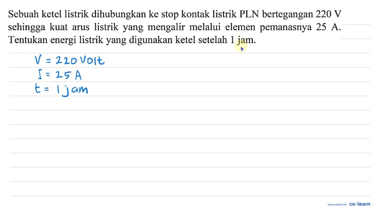 Sebuah ketel listrik dihubungkan ke stop kontak listrik PLN