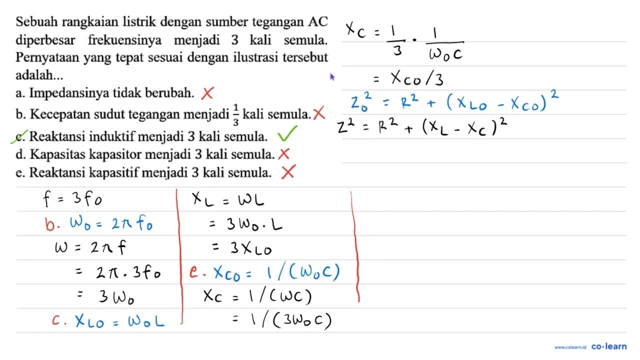 Sebuah rangkaian listrik dengan sumber tegangan AC