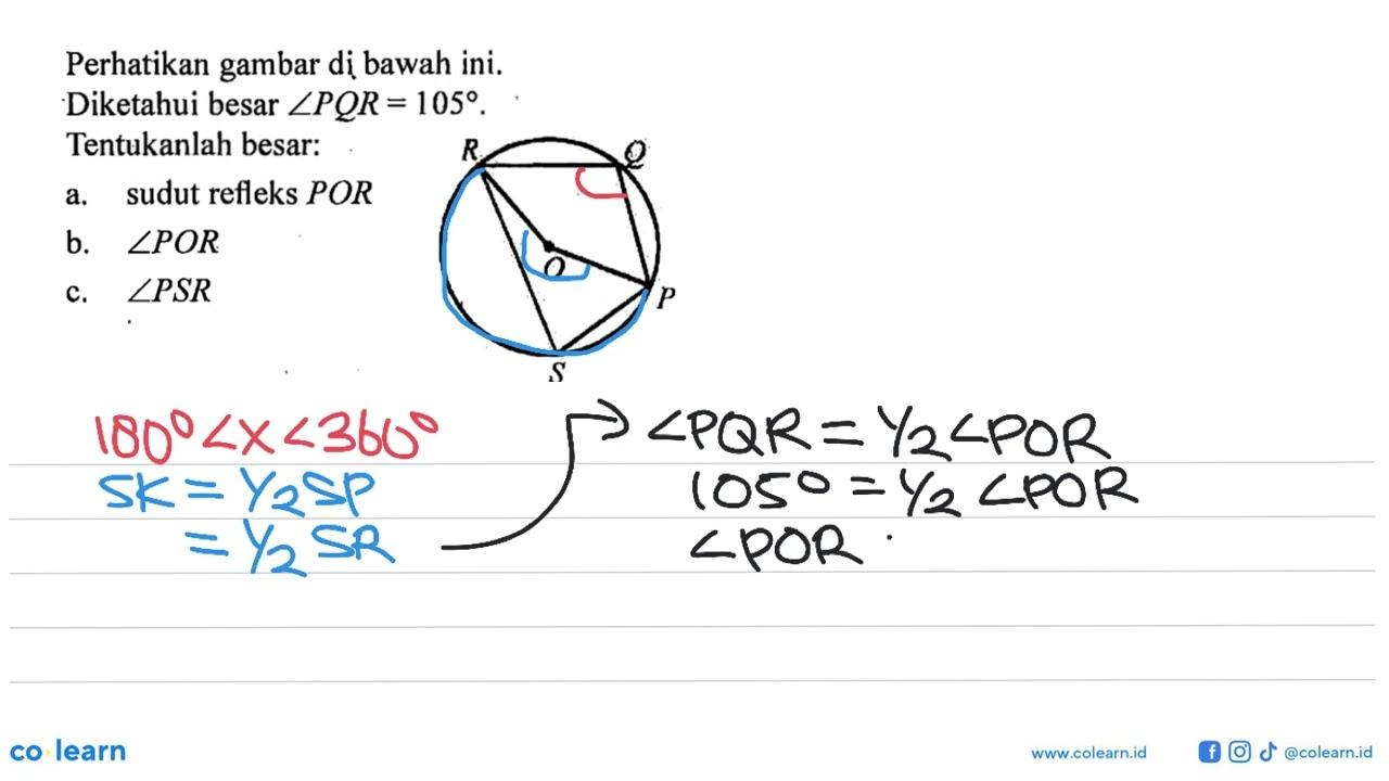Perhatikan gambar dị bawah ini. R Q O P S Diketahui besar