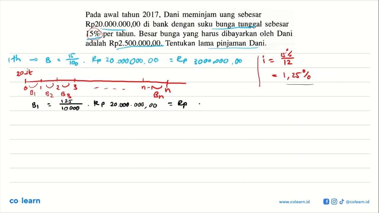 Pada awal tahun 2017, Dani meminjam uang sebesar