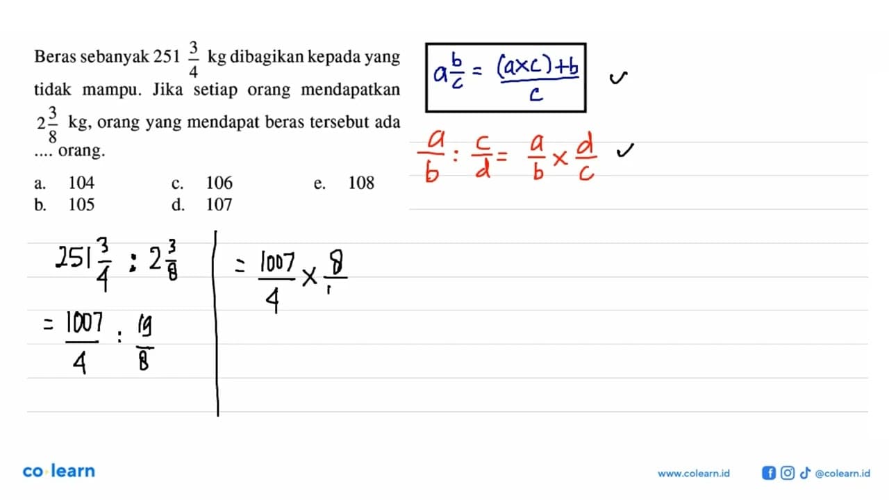 Beras sebanyak 251 3/4 kg dibagikan kepada yang tidak