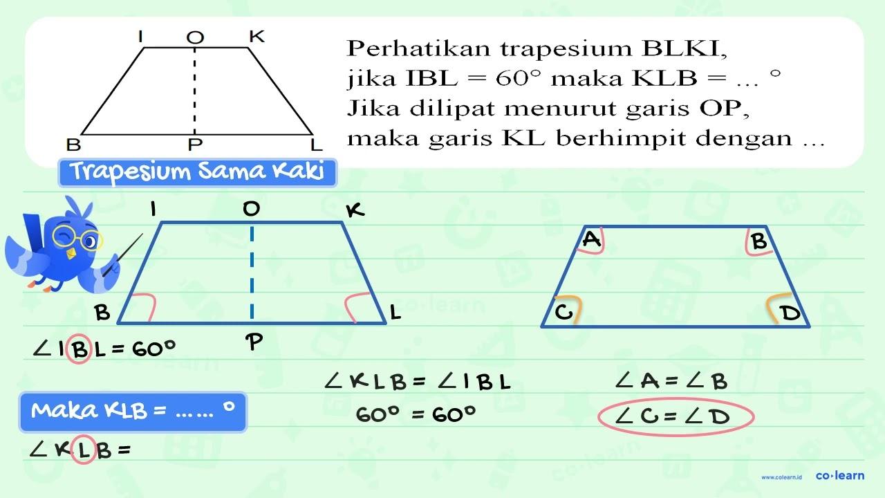 Perhatikan trapesium BLKI jika IBL 600 maka KLB = = Jika