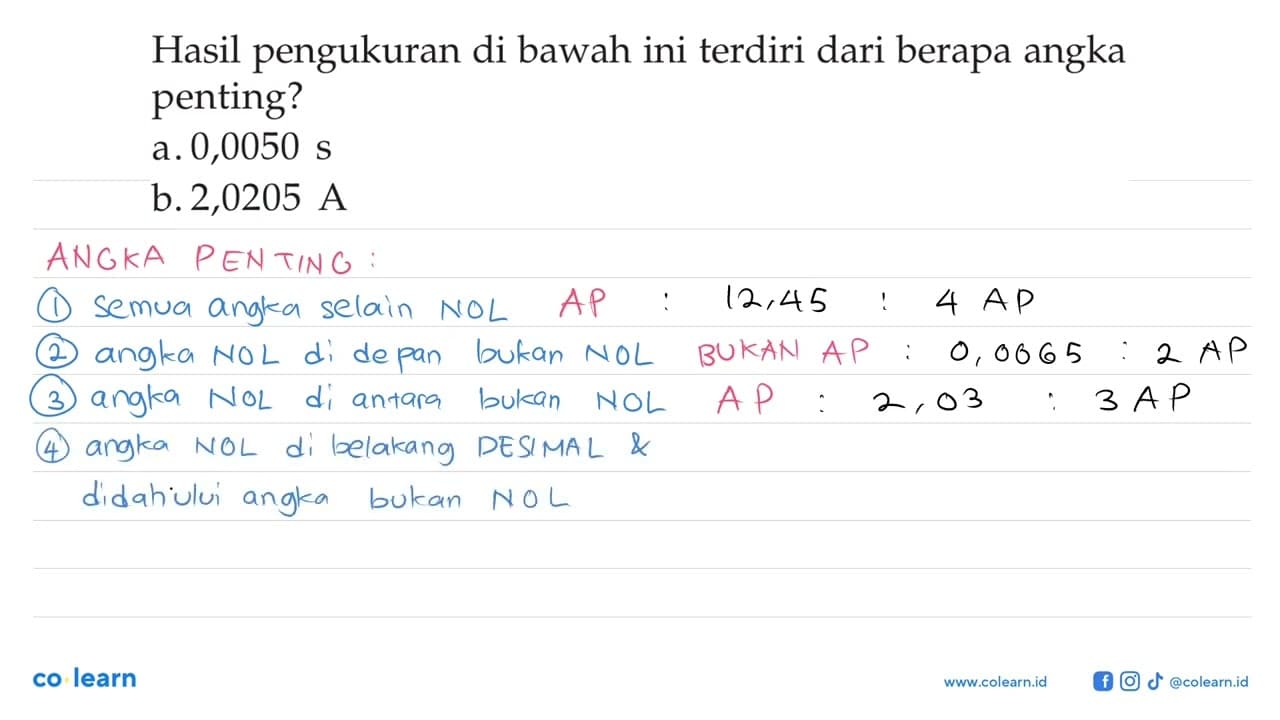 Hasil pengukuran di bawah ini terdiri dari berapa angka