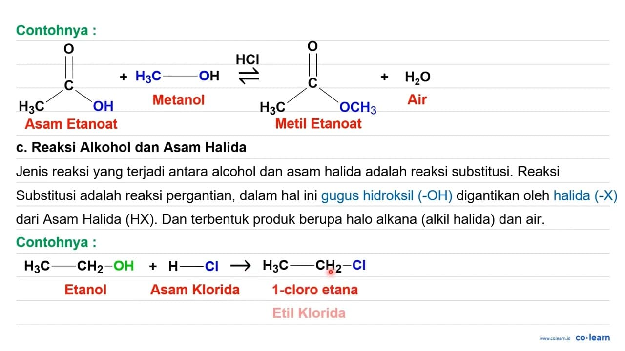 Tuliskan contoh reaksi-reaksi berikut! a. Reaksi oksidasi