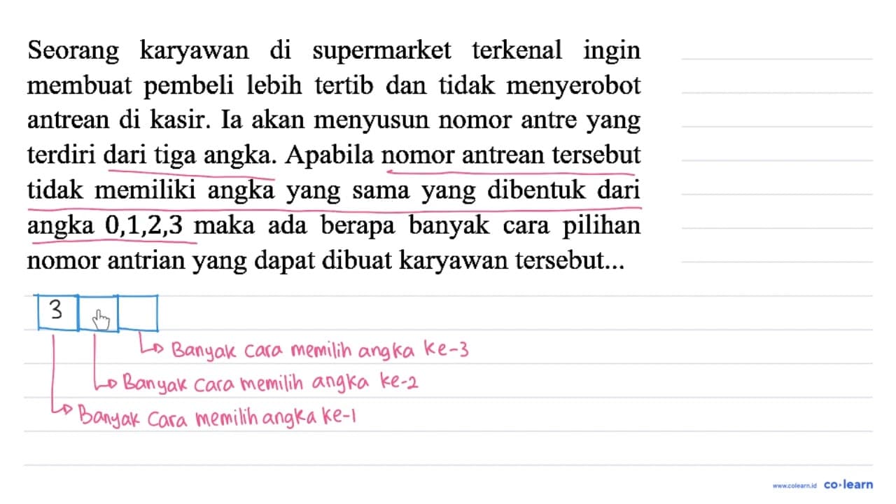 Seorang karyawan di supermarket terkenal ingin membuat