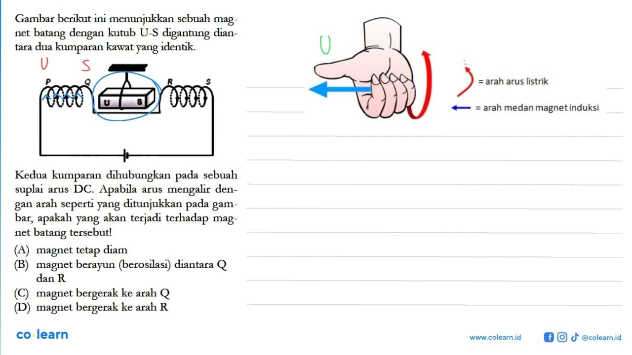 Gambar berikut ini menunjukkan sebuah magnet batang dengan