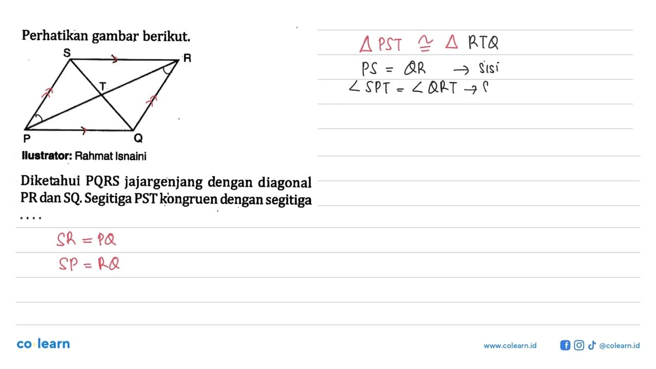 Perhatikan gambar berikut.S R T P QIlustrator: Rahmat