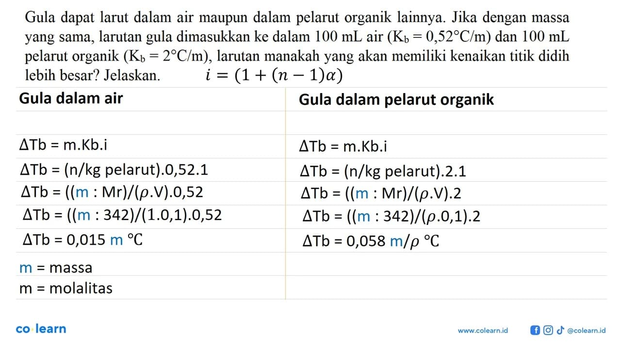 Gula dapat larut dalam air maupun dalam pelarut organik