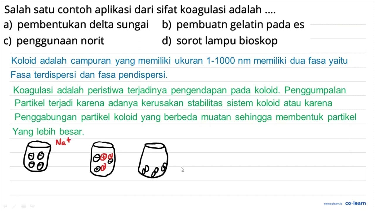 Salah satu contoh aplikasi dari sifat koagulasi adalah ....