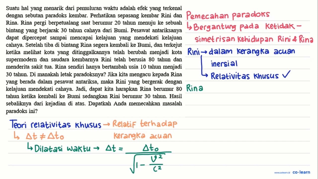 Suatu hal yang menarik dari pemuluran waktu adalah efek