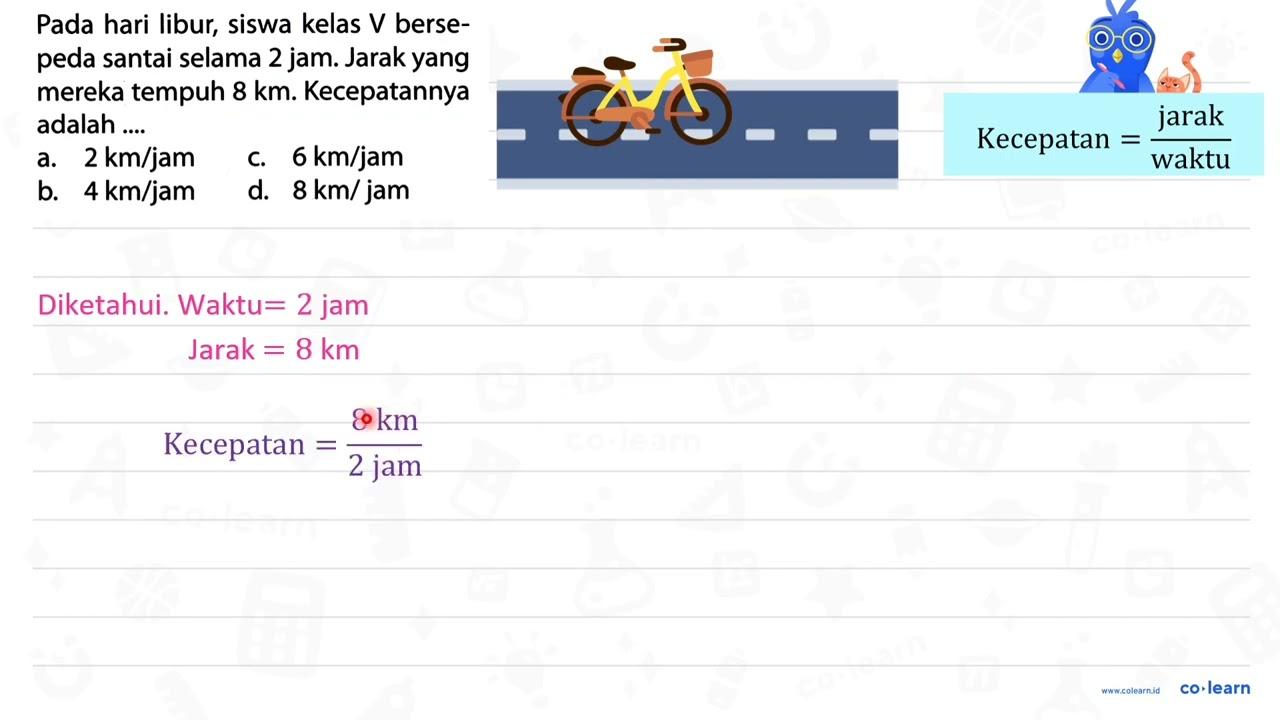 Pada hari libur, siswa kelas V bersepeda santai selama 2