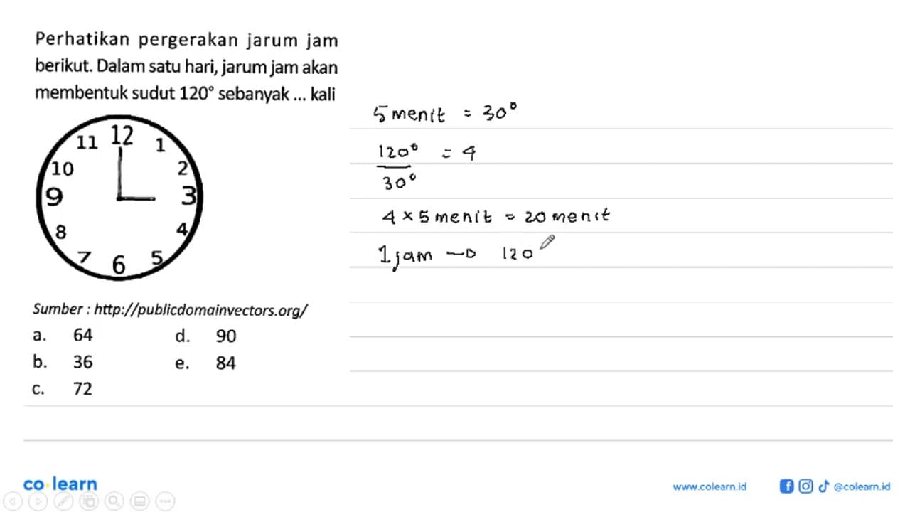 Perhatikan pergerakan jarum jam berikut. Dalam satu hari,