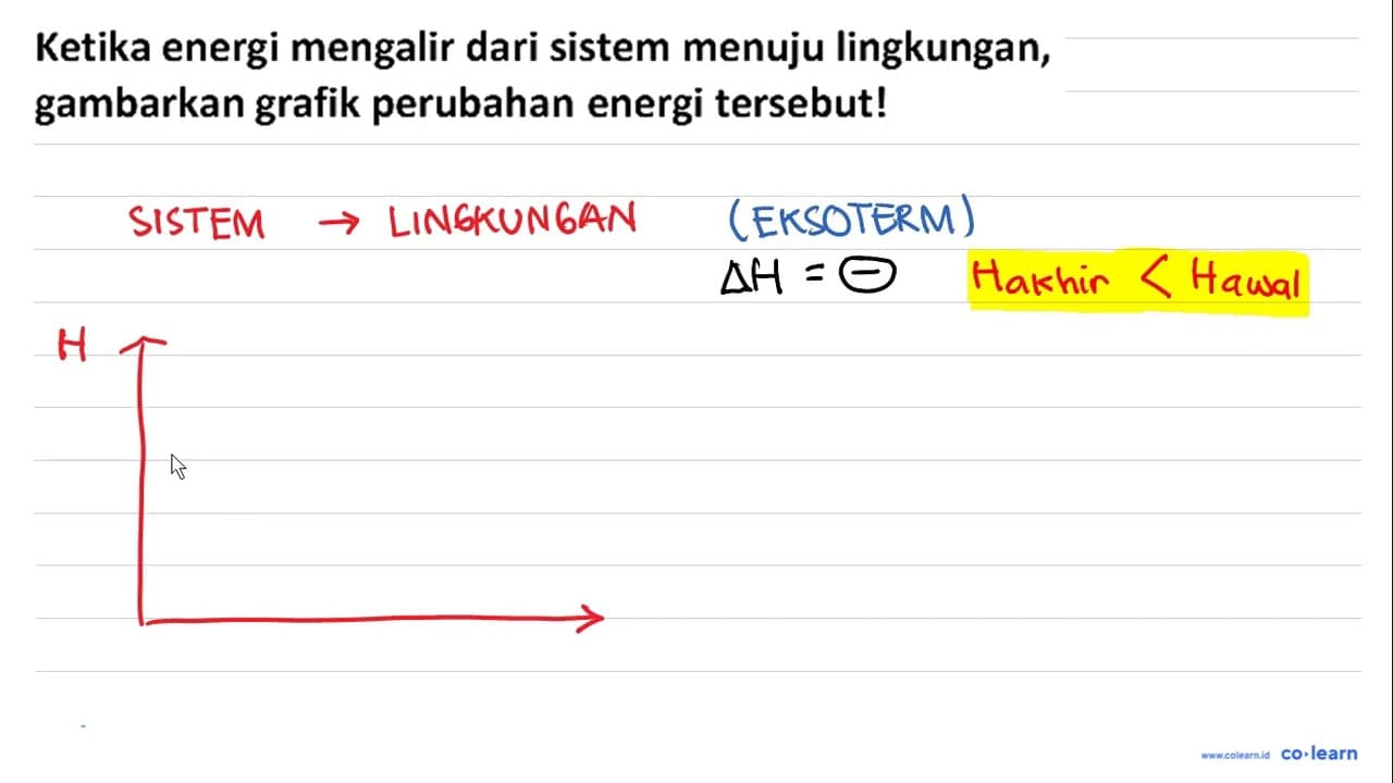 Ketika energi mengalir dari sistem menuju lingkungan,