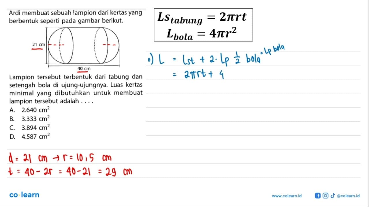 Ardi membuat sebuah lampion dari kertas yang berbentuk