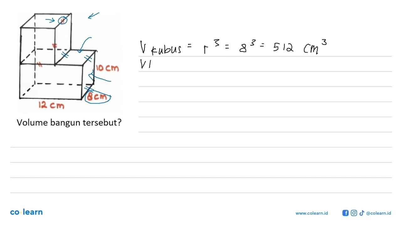 Volume bangun tersebut? 10 cm 8 cm 12 cm