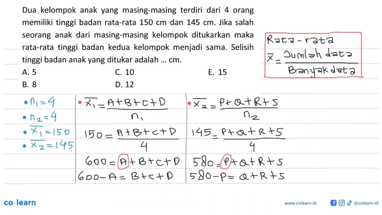 Dua kelompok anak yang masing-masing terdiri dari 4 orang