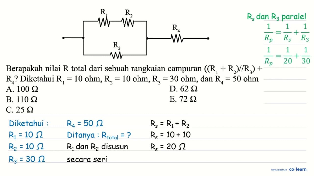 R1 R2 R3 R4 Berapakah nilai R total dari sebuah rangkaian