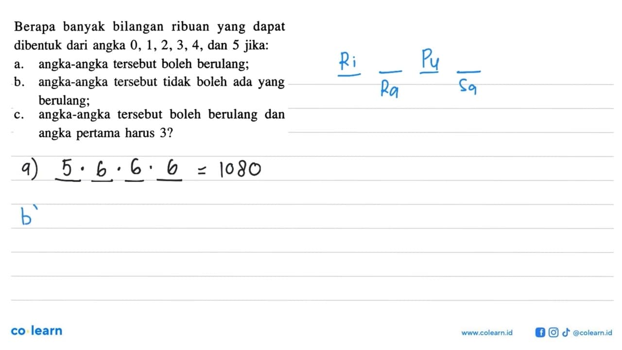 Berapa banyak bilangan ribuan yang dapat dibentuk dari