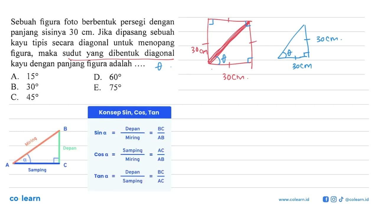 Sebuah figura foto berbentuk persegi dengan panjang sisinya