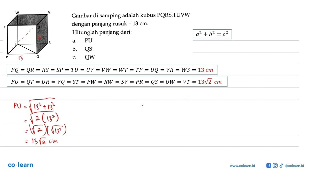 W V T U S R P QGambar di samping adalah kubus PQRS.TUVW