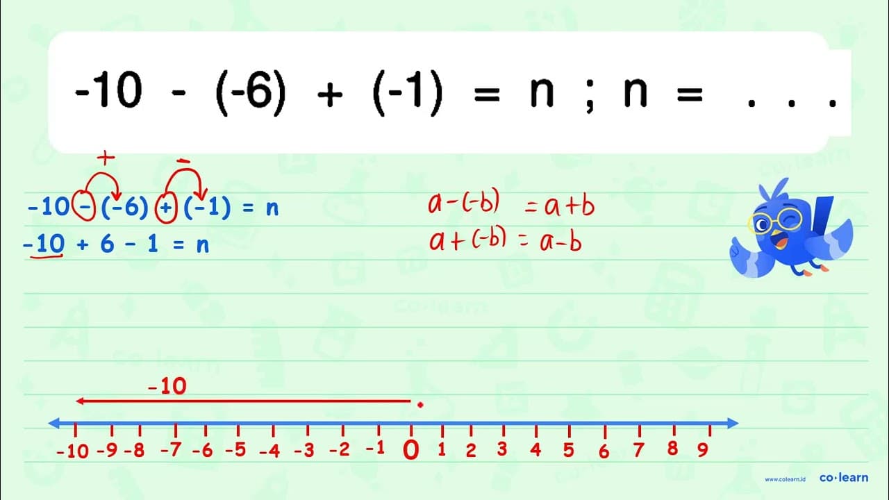 -10-(-6)+(-1)=n ; n=